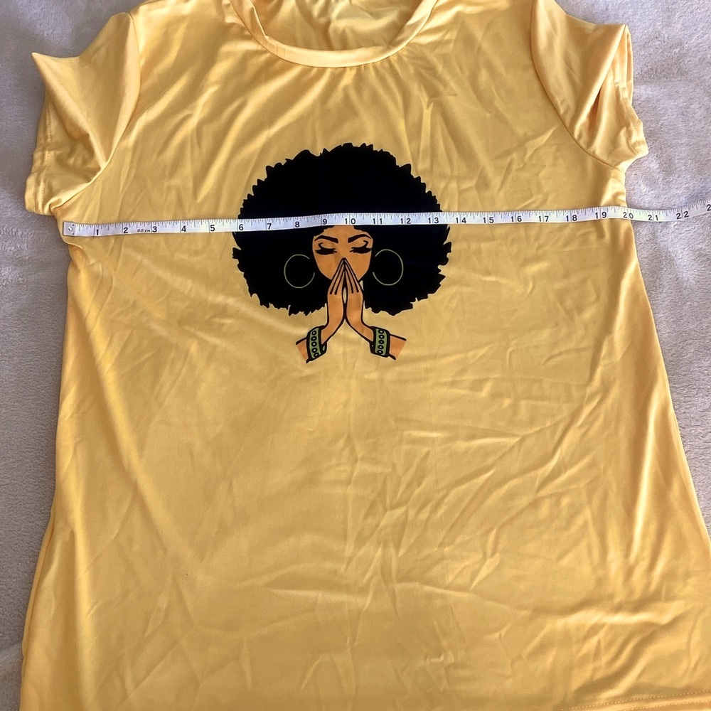 Afro Peace Crewneck Lightweight T-Shirt - Sizes 2XL & 3XL - Picture 7 of 13
